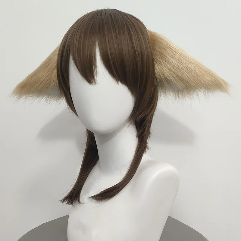 Handgemaakte Susu Cosplay Fox Fee Lange Oren Hoofdtooi Harige Beige Dierenoren Prop Feestkostuum Accessoire