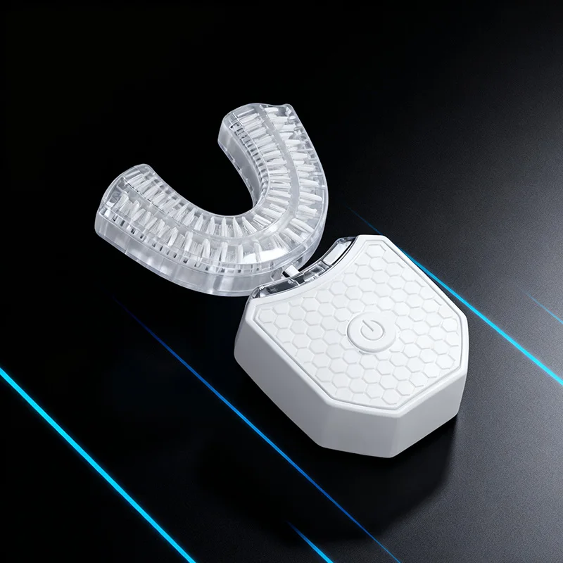 

3-in-1 U-shaped electric toothbrush, teeth whitening wireless ultrasonic toothbrush, 360 lazy adult silicone tongue scraper