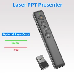 Laser PPT Presenter Green Red Light PPT Clicker Spotlight Magnifier Wireless Air Mouse Page Turning Pen Remote Control