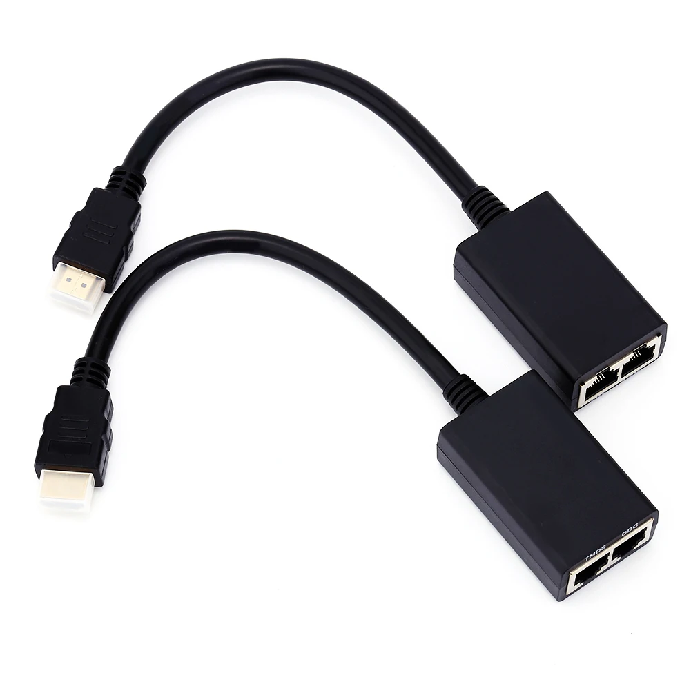 Universal 30M HDMI Over RJ45 CAT5e CAT6 LAN Ethernet Balun Signal Extender Repeater Up to 1080P Network Receiver Sender Cables