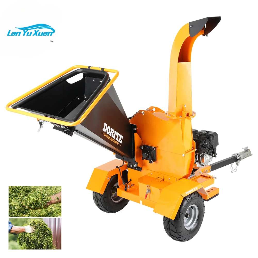 factory hot Heavy D-uty Self-Propelled Gasoline Started Disc Wood Chipper Machine Portable Wood Crusher Machine for Wood Chips