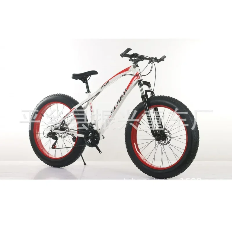 

26 Inch Fat Bike Dual Disc Brake Off-road Variable Speed Bicycle Adults Wide Tire for Snow Sand Beach Outdoor Mountain Cycling