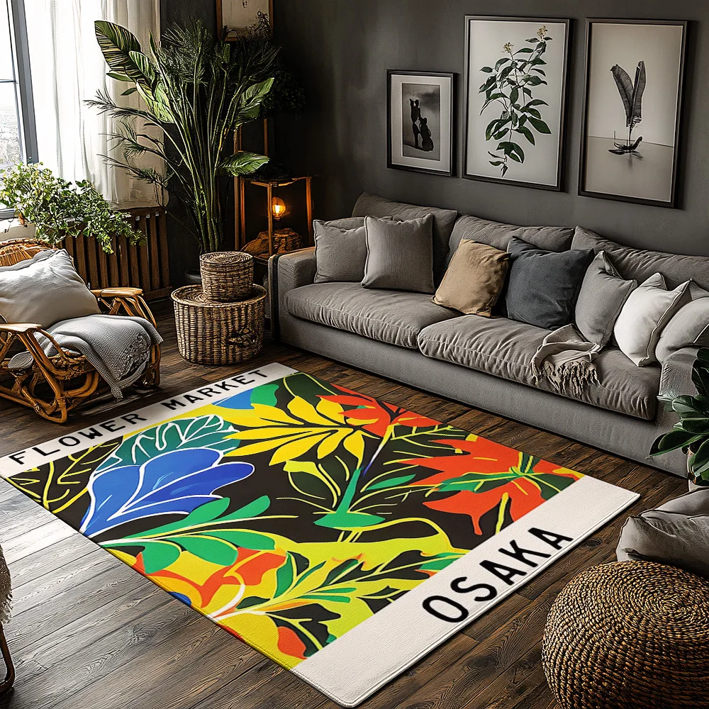 

Коврик с тропическими листьями, домашний и уличный ковер, моющийся напольный коврик, нескользящий входной ковер, домашний декор, современный коврик с абстрактным искусством