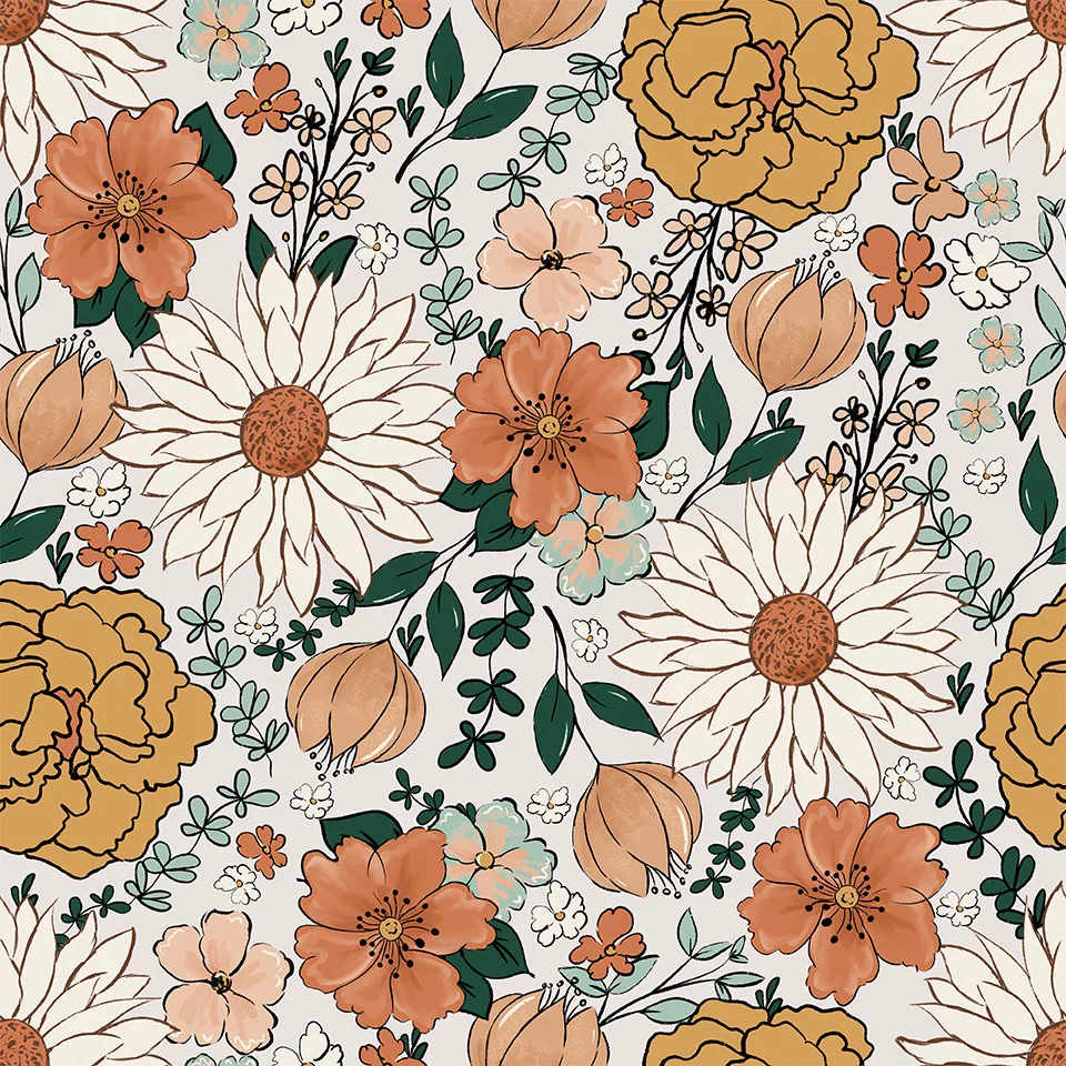 Retro Floral Peel and Stick Wallpaper Vintage Floral Wallpaper for Bedroom Living Room Renter Friendly Removable Contact Paper