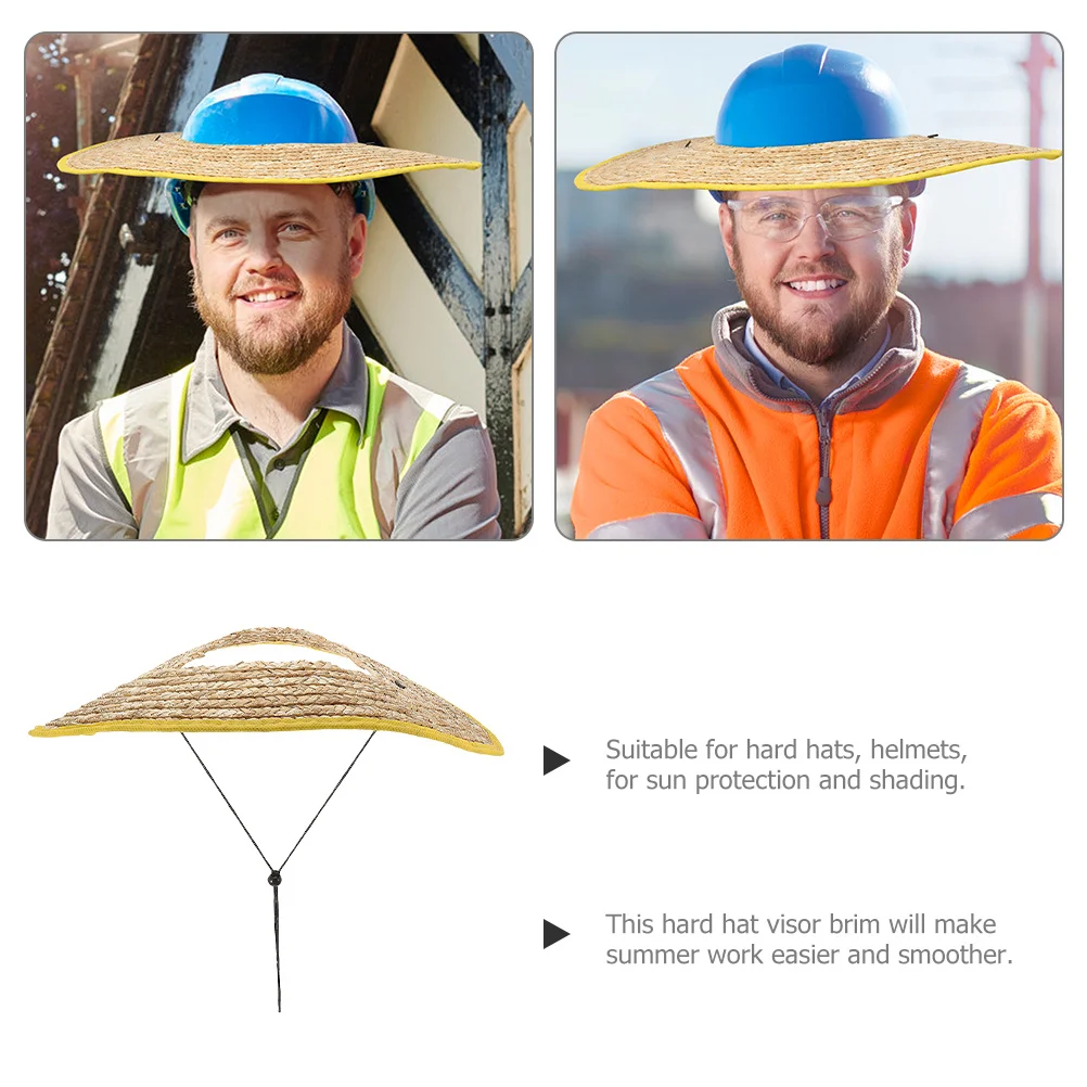 

Hard Hat Sun Shade Visor Replacement Straw Visor 51cm Large Diameter Wide Brim Outdoor Worker Accessories