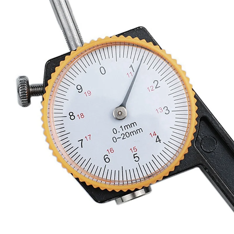 

J1UL1N Portable Mini Thickness Gauge 0-20Mm Pointer Thickness Gauge Handheld Flat Heads Thickness Gauge Paper Thickness Gauge