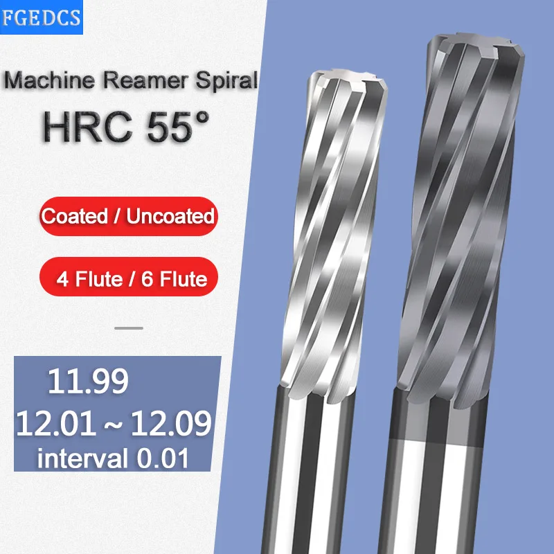 Carbide Machine Reamer Spiral 12.01 02 12.03 12.04 12.05 12.06 12.07 12.08 11.99 Metal Cutter CNC Chucking Reamer Cutting Tools