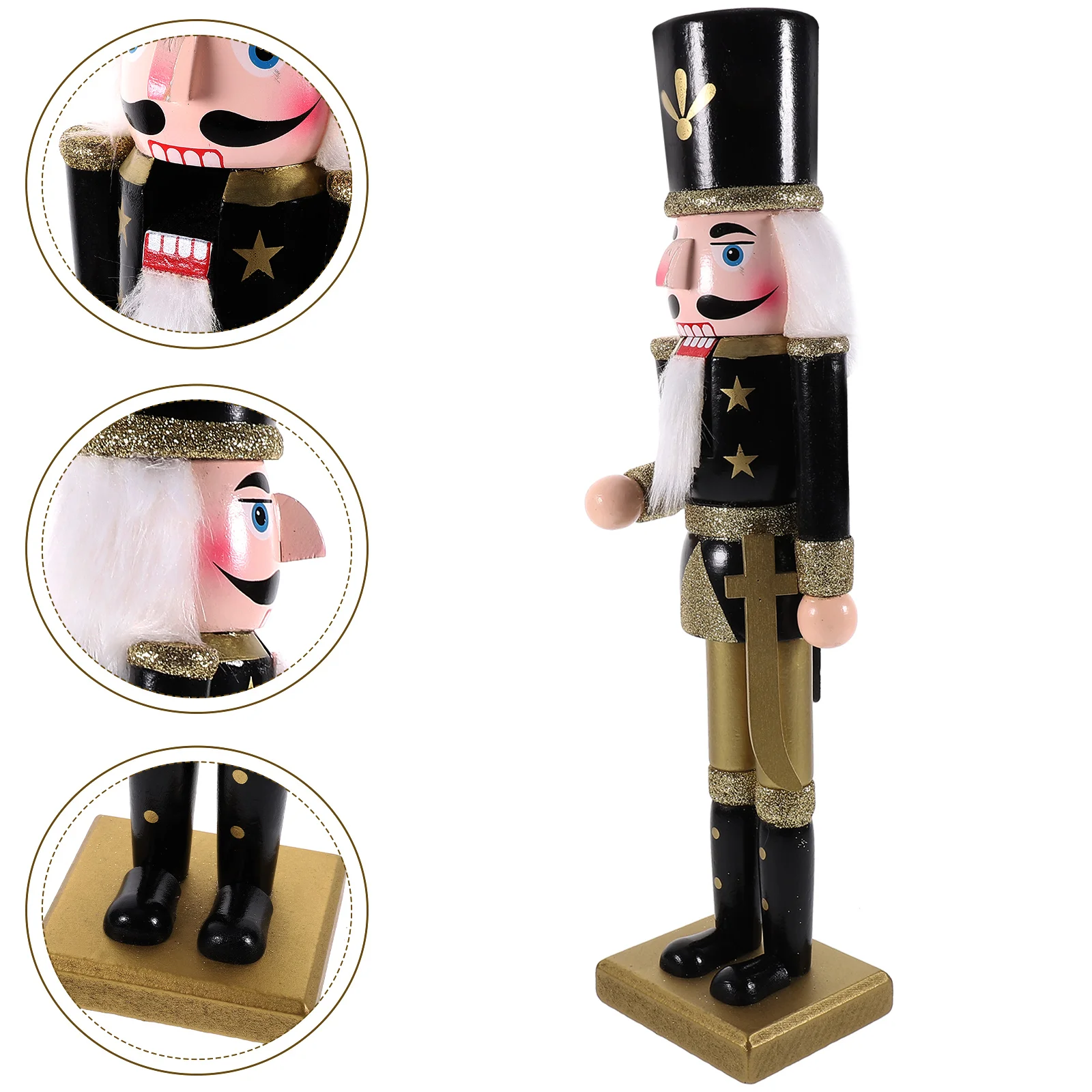 

1pc Wooden Nutcracker Ornament Christmas Gift Xmas Decoration Desktop Craft Festival Party Favor Statue Traditional Nutcracker