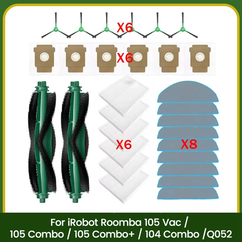 For 105 Vac / 105 Combo / 105 Combo+ / 104 Combo /Q052 Spare Parts Vacuum Brush Dust Bag Filter Mop Cloth