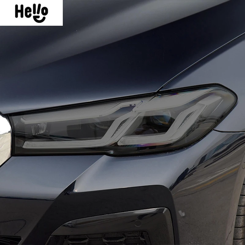 

Car Headlight Protective Film Smoked Black Tint Wrap Vinyl Transparent TPU Stickers For BMW 5 Series G30 G31 M5 Facelift 2021