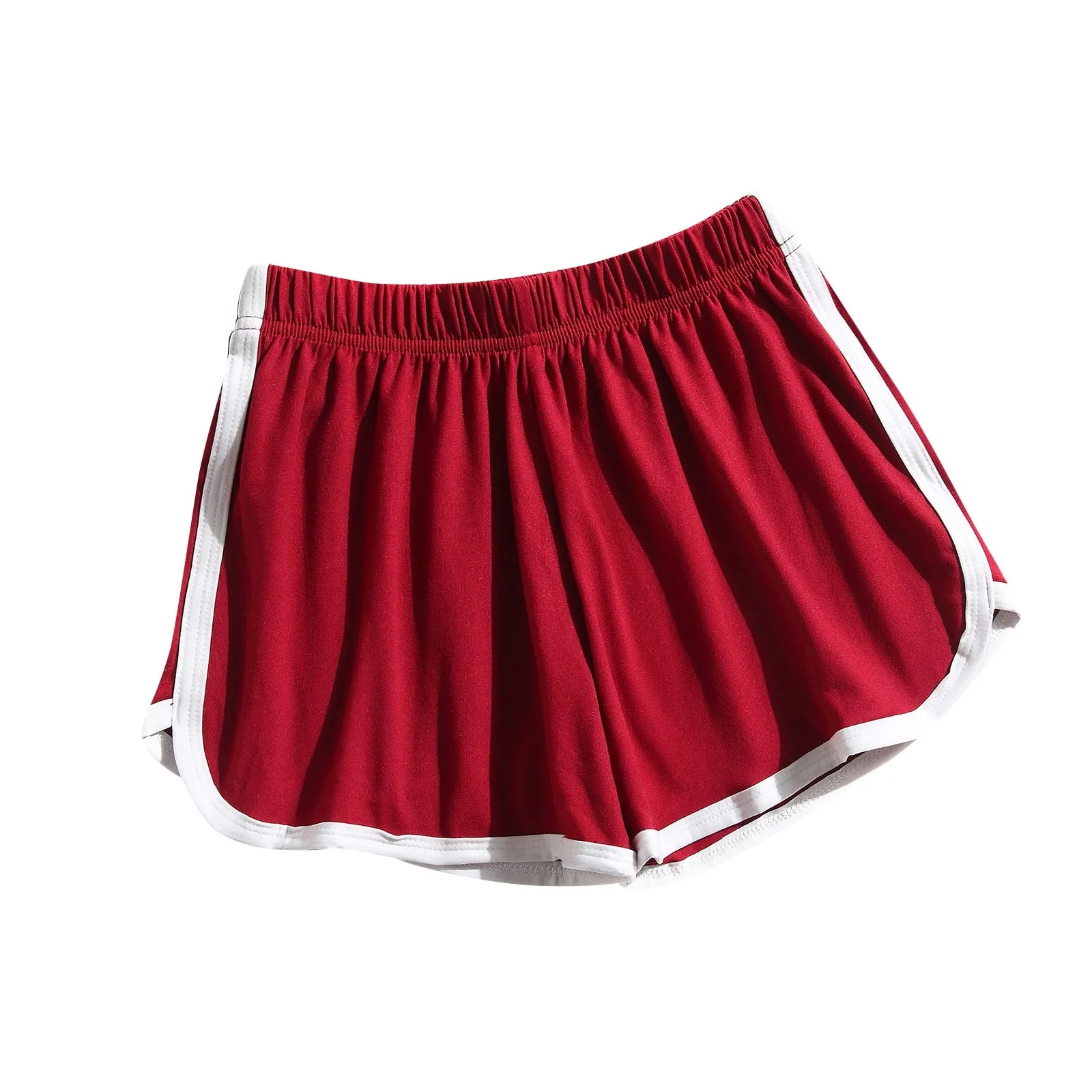 

Женская летняя повседневная верхняя одежда с низкой эластичной талией, брюки-тройки, базовые модные спортивные пляжные популярные брюки карамельных цветов