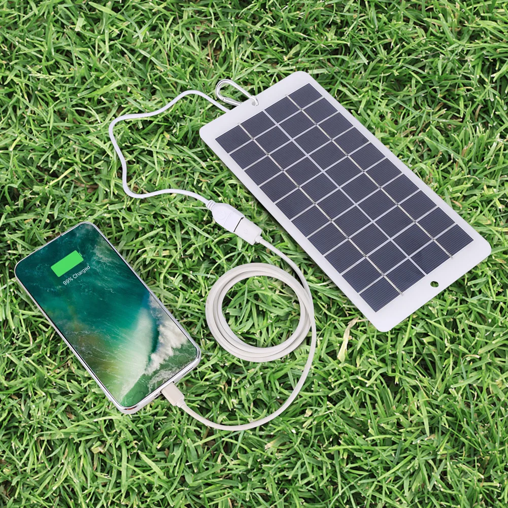 10W 5V Portable Solar Battery Charger Waterproof 900MA Battery Charger Solar Panel USB Output Scratchproof for Phone Power Bank