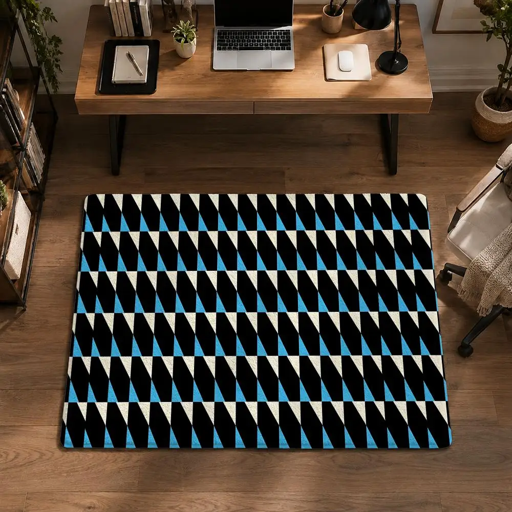 Geometric Arrangement Floor Mat Flannel Non-Slip Washable Soft Rug For Bathroom Kitchen Bedroom Living Room Home Decor