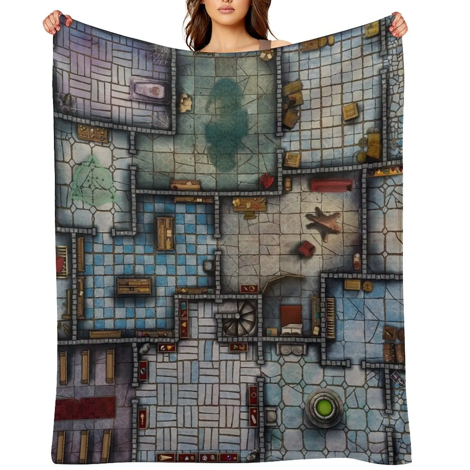 

Dungeon Delve Adventure Fantasy RPG Map Throw Blanket Extra Large Throw blankets and throws wednesday Quilt Blankets