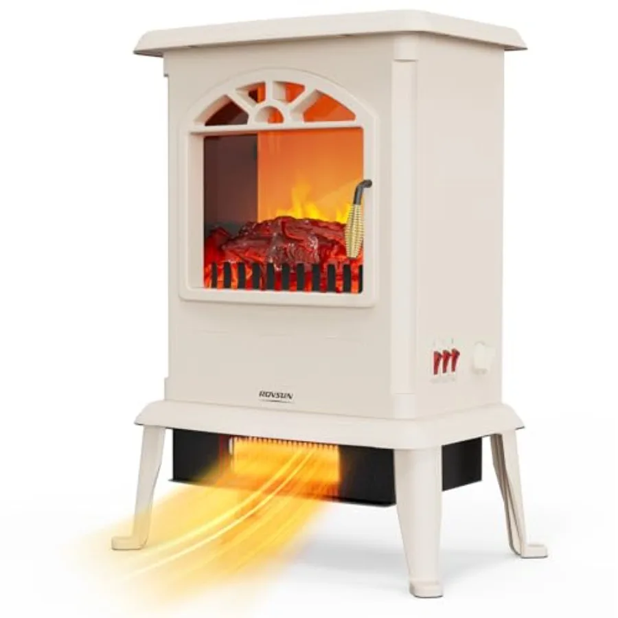 1500 واط موقد كهربائي سخان الفضاء 22.4 ''H المحمولة قائما بذاته مع مقبض التحكم ثلاثية الأبعاد تأثير لهب واقعي ارتفاع درجة الحرارة