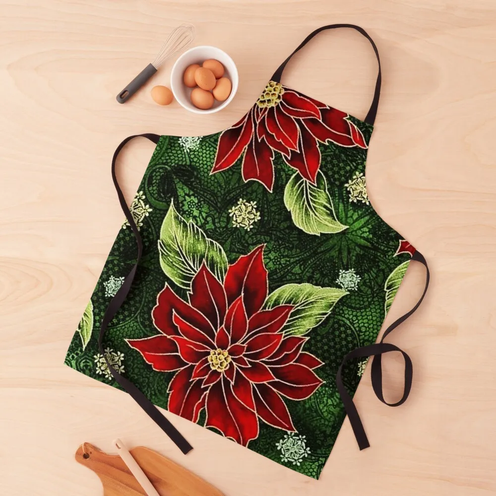 

Red & Green Christmas Floral Apron kitchen supplies funny apron kitchen aprons for girls