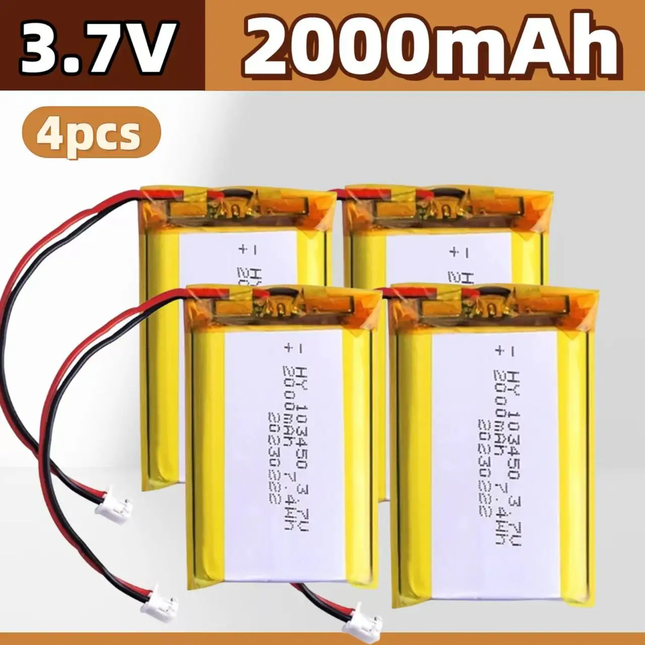 🐰 103450 3.7 فولت 2000 مللي أمبير بوليمر بطاريّة ليثيوم قابلة لإعادة الشحن PH 2.0 مللي متر 2pin التوصيل للكاميرا لتحديد المواقع الملاح MP5 قدرة #6