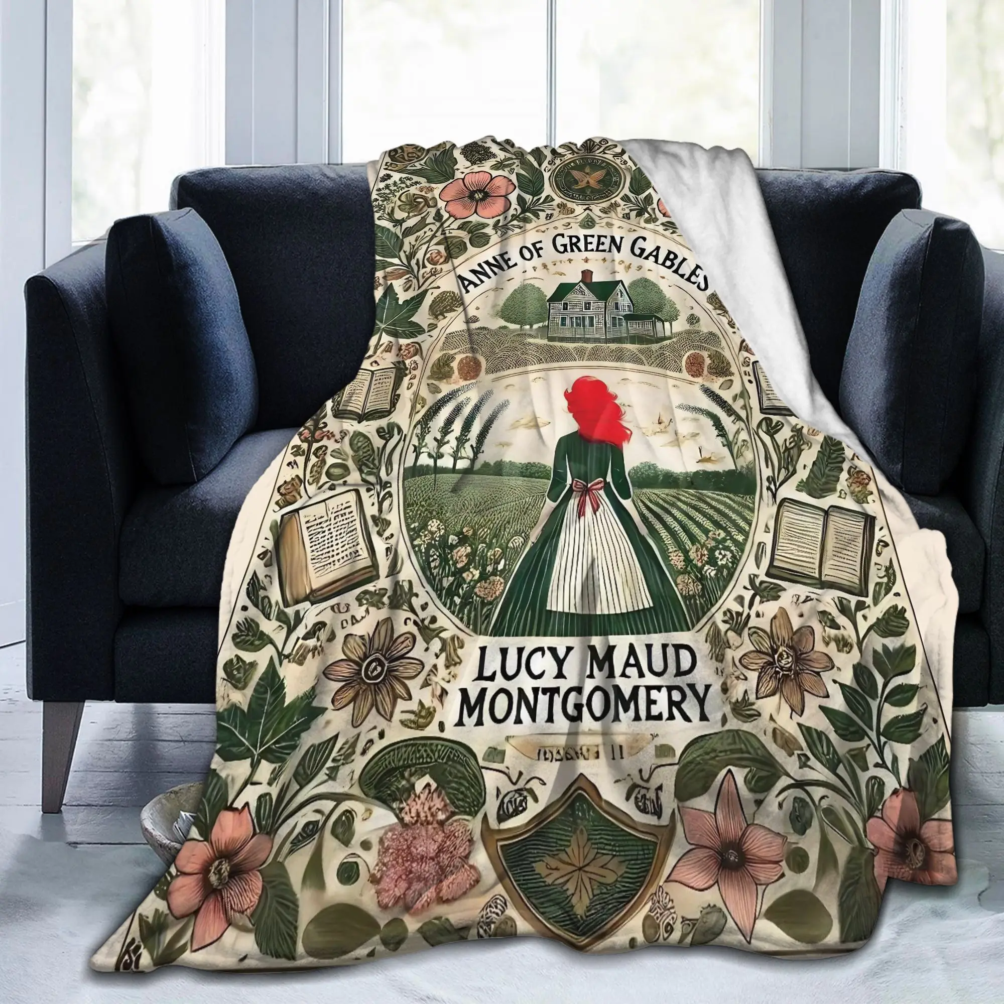 Green Gables Cartoon Anne Flannel Blankets Book Lover Quote Funny Bedding Throw Blankets Home Sofa Ultra-Soft Lounge Breathable