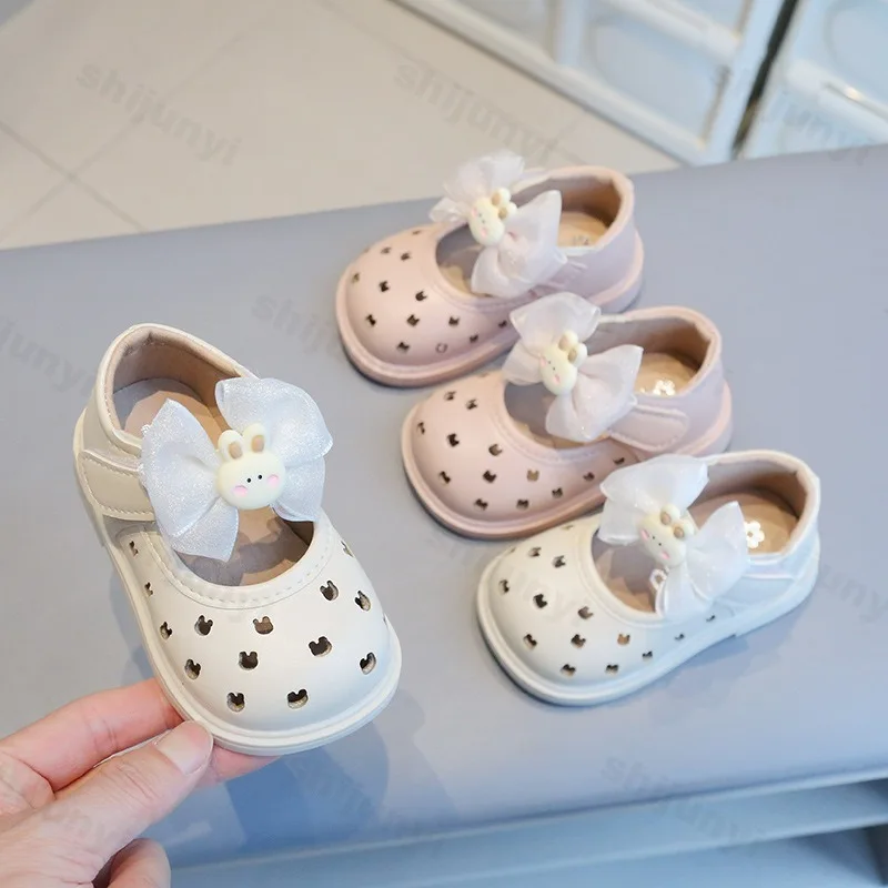 2025 Spring/Summer Children Garden Shoes Rabbit Princess Shoes Breathable Anti Slip Clogs Cute Cartoon Outdoor Baby Kids Shoes