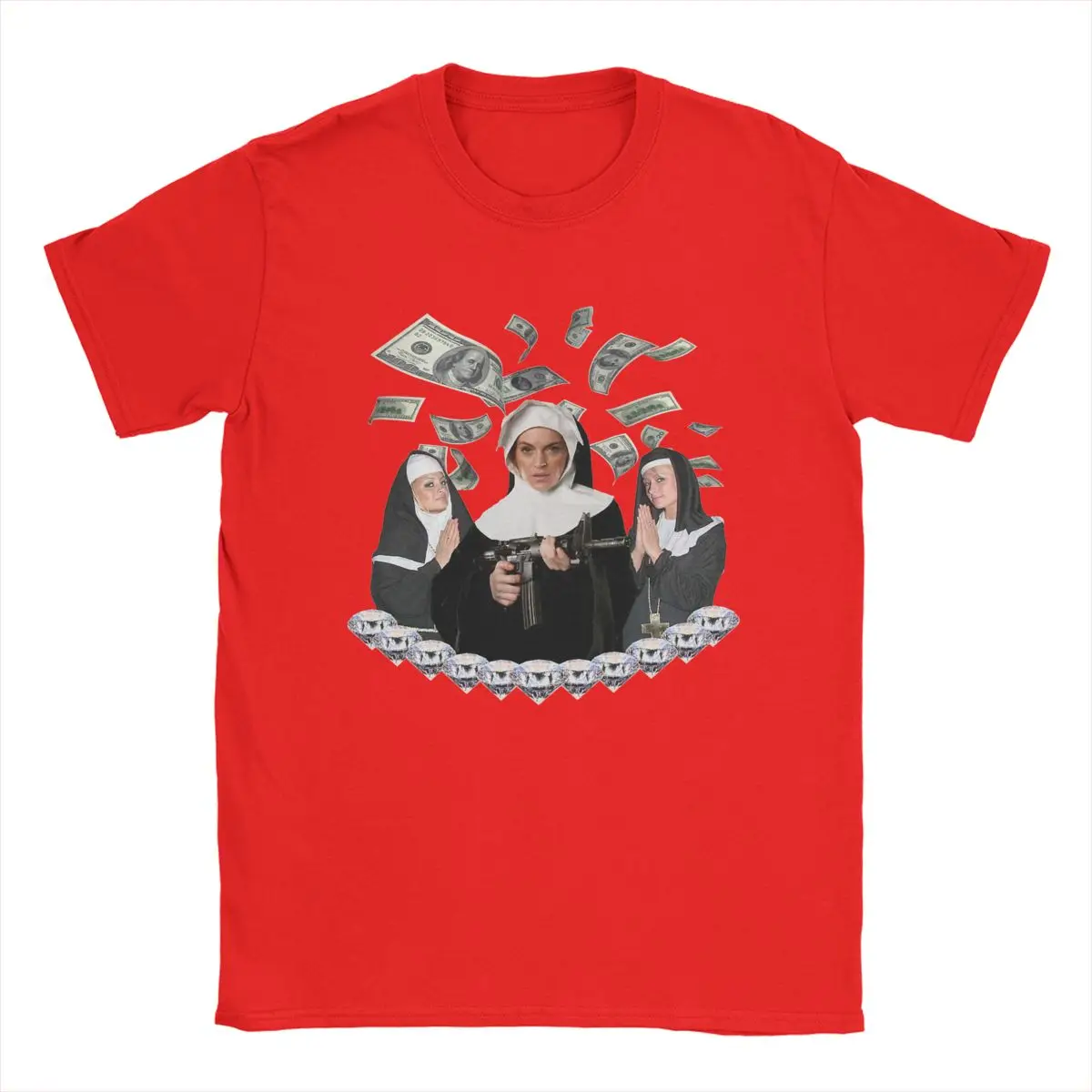 เสื้อยืดผ้าฝ้ายแท้แขนสั้นคอกลมของผู้หญิง Lindsay Lohan Paris Hiltons Nicole Richie Wishes You A Pure Cotton เสื้อยืดแขนสั้นคอกลมของขวัญเสื้อผ้า