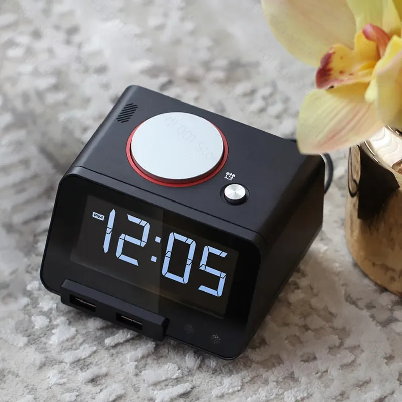 Creative Multifunctional LED Music Alarm Clock Silent Luminous Night Light for Children Bedside Use