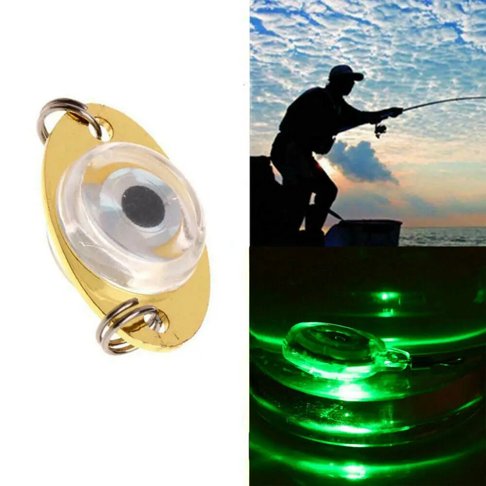 10Pcs/lot LED Deep Drop Fishing Attraction Lure Underwater Eye Shape Fishing Squid Bait Fish Lure Light Flashing Lamp Pesca Lure