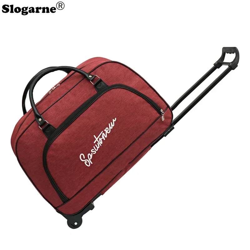 Women Large Capacity Travel Duffels Wheels Roll Luggage Bag Men Traval Trolley Bags Unisex Wheels Suitcase Handbag Travel Tote