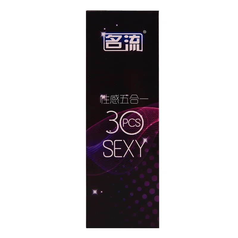 MingLiu 30 Pcs/Pack 5 Types Sexy Latex Dots Pleasure Nautural Rubber Penis Condoms for Men, Medical Sex Erotic Male Condoms