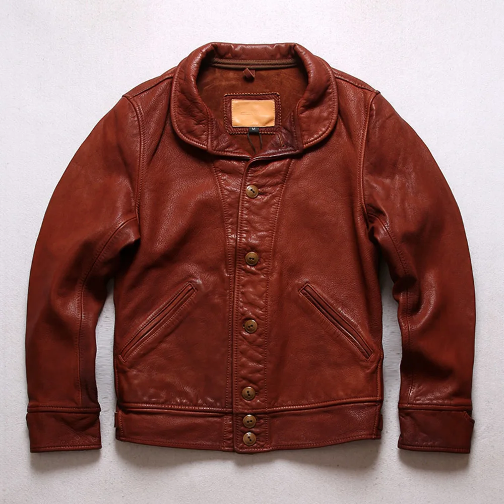 Asian 2036 Size Super Genuine Goat Leather Corsack Jacket