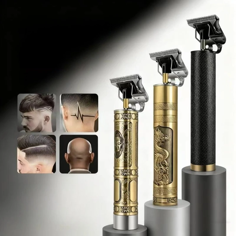 Hair Clipper, Oil Head Engraving, Electric Push Shears, Adult Household Shaved Head Artifact, Men's Washable Electric Fader