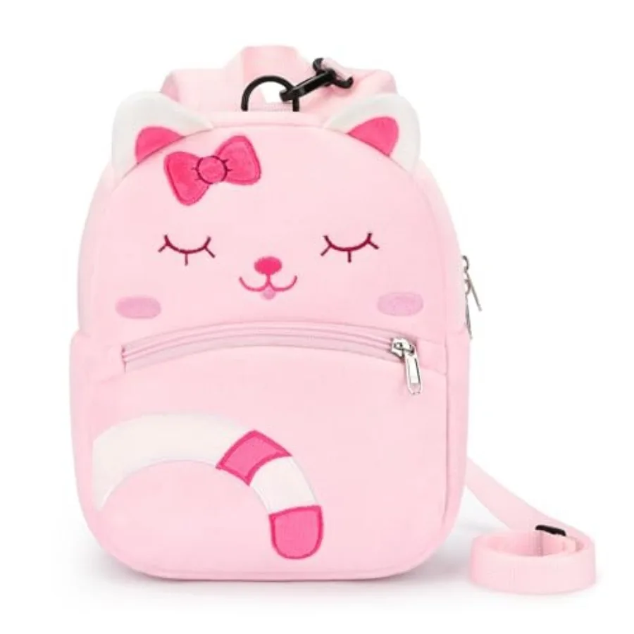 

mibasies Toddler Backpacks for Girls 2-4: Plush Backpack -3D Animal Cartoon Mini Travel Bag -10 inch Toddler Backpack Leash