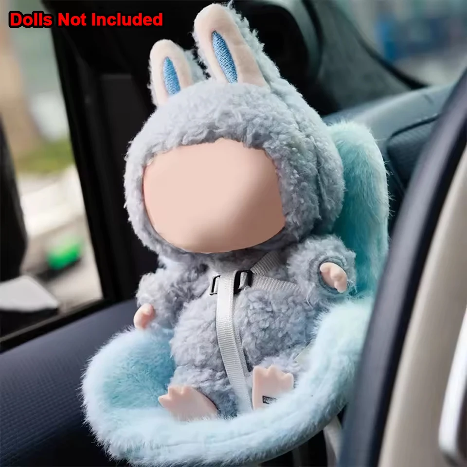 For Labubu Car Doll Safety Seat 15-17cm Cartoon Chair Model Car Seat Outlet Decor for Doll Car Interior Styling Birthday Gifts
