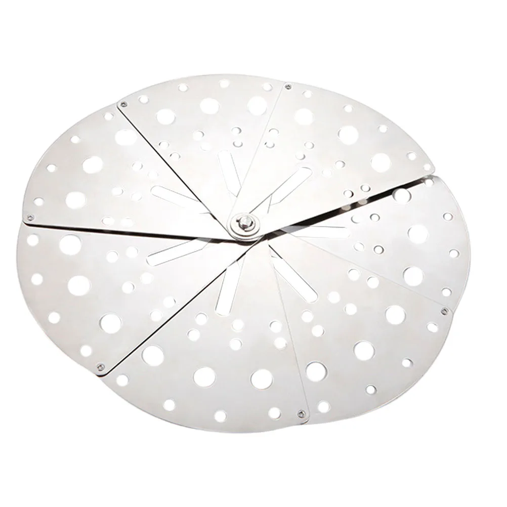 1pc Anti-Spill Lid Stainless Steel Adjustable 12-22Cm Overflow Stopper Cover For Pot Strainer Lid Household Kitchen