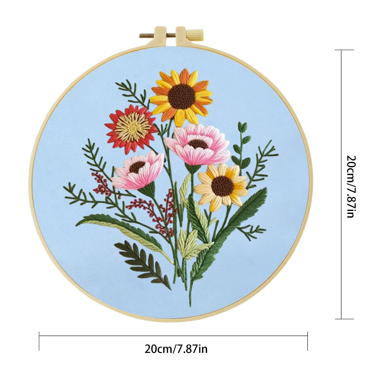 1 szt. 20X20CM/15X15CM 7.87/6.3 cala Zestaw startowy do haftu DIY, dekoracja domu