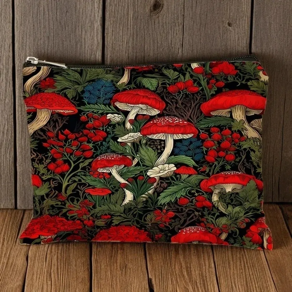 New Red Mushroom Makeup Bag Trendy Portable Storage Bag Durable Moon Forest Bag Gift view 4