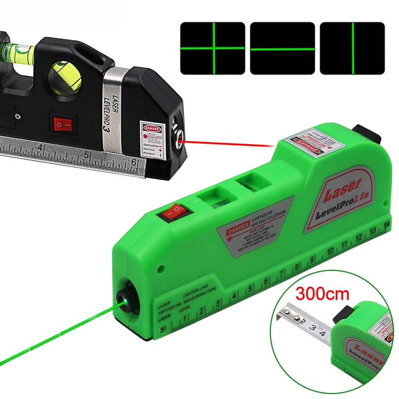 4-in-1 laser level laser tape with infrared small level portable decoration measuring tools.