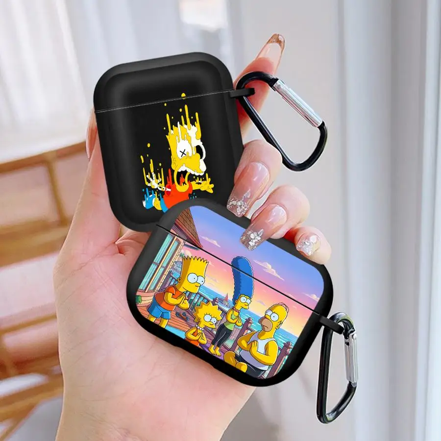 Friend S-Simpsons Earphone Cases Cover With Hook Case For Airpods 5 Pro 4 1 2 Pro2 Pro3 3