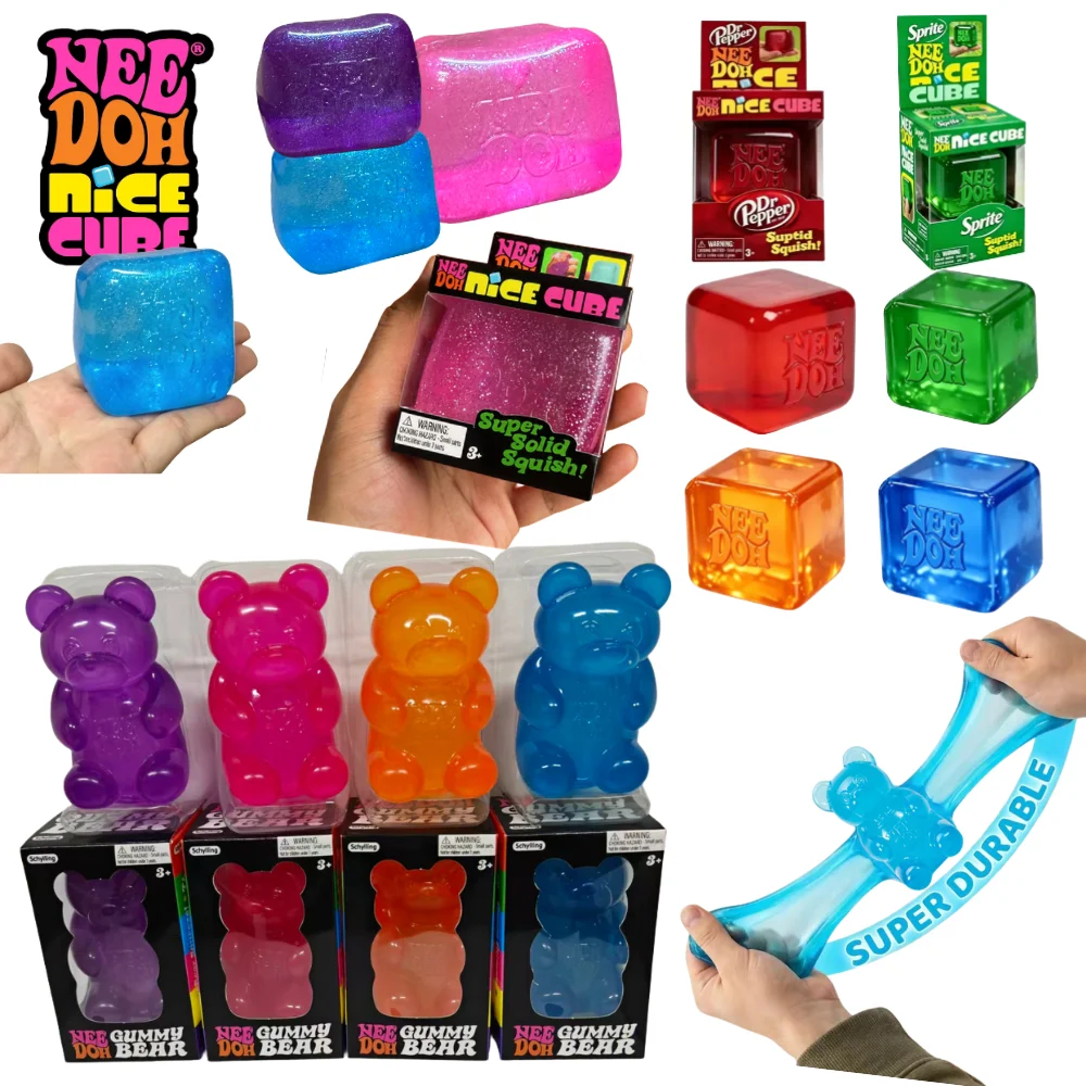 

Schylling Nice Cube & Maltose Bear Sensory Fidget Toy Stress Relief Anxiety Relief Focus Blind Box Toy for ADHD