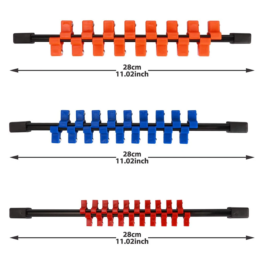 1/4 "3/8" 1/2 "Schraubenschlüssel Halter Gerade Kunststoff Universal Steckdose Organizer Schiene Halterung Reparatur werkzeuge Steckschlüssel Hause Werkzeuge – Detail 7