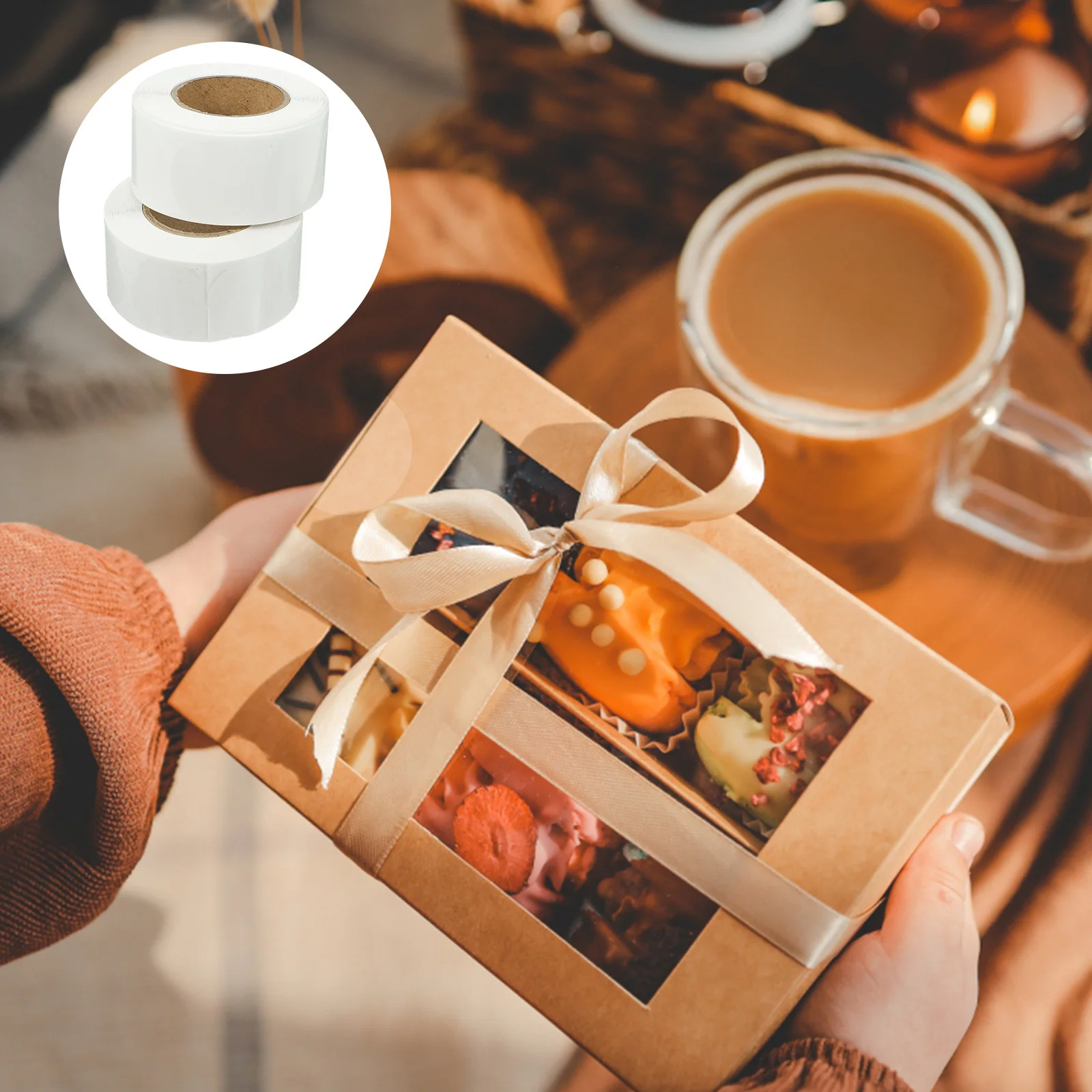 2 Rolls Clear Adhesive Dots Stickers for Gift Labeling and Organization Transparent Round Labels for Envelopes Jars Bottles Home