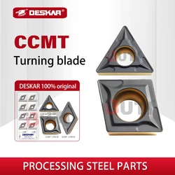 Deskar-cortador de torno CNC 100% Original, CCMT06, CCMT09, DCMT11, TCMT11, LF9218, insertos de carburo de corte, cuchillas internas para piezas de acero