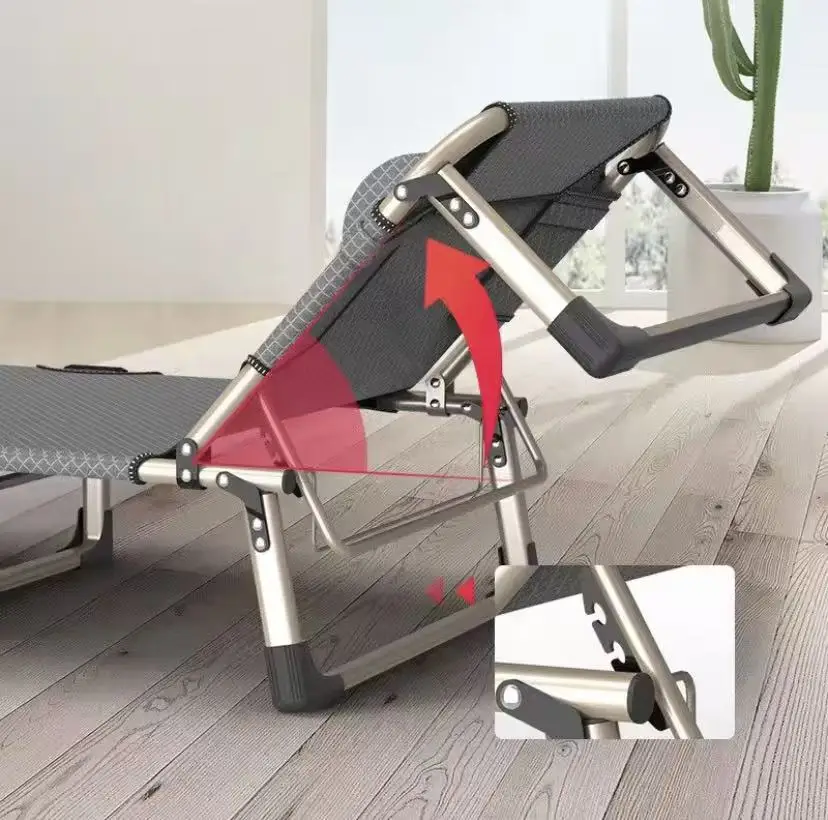 Adjustable Outdoor Portable Lightweight Folding Steel Frame Oxford Bed   New Design Bed for Camping Beach