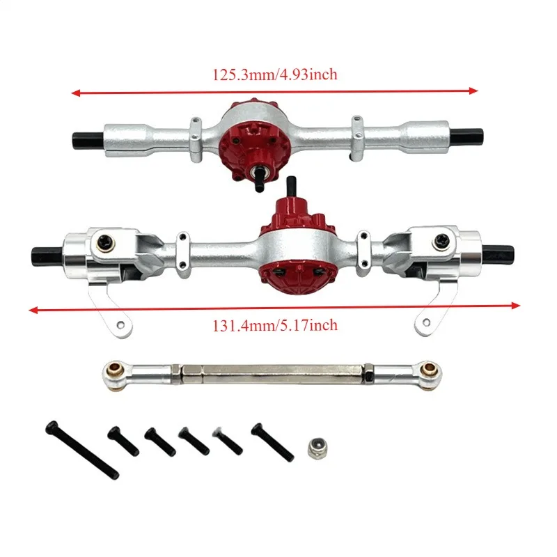 Zestaw metalowych osi przedniej i tylnej oraz wałów napędowych do WPL C14 C24 C34 C44 C54 B14 B24, części zamienne i akcesoria do tuningu samochodów RC w skali 1/16