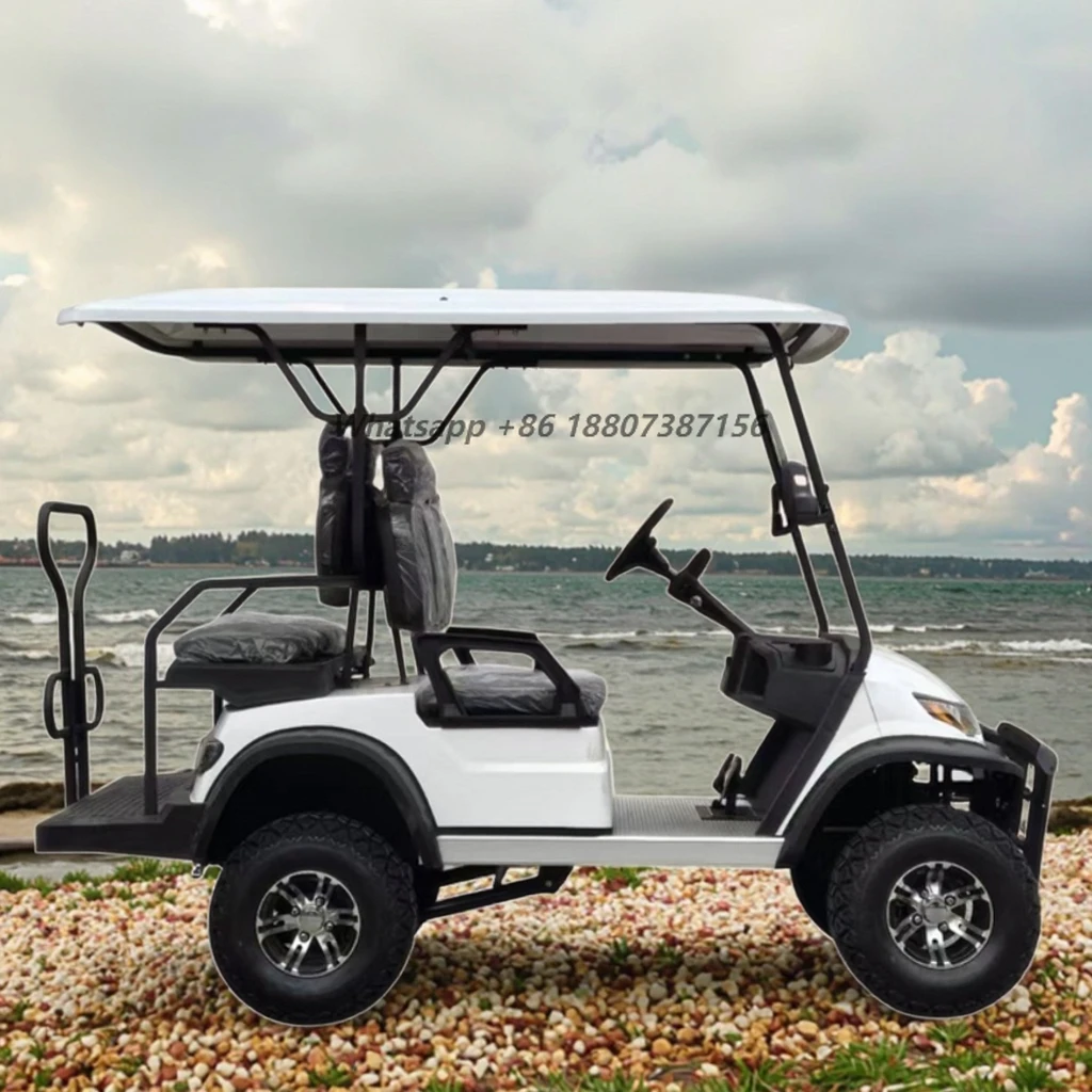4-Seater Electric Golf Cart with Comfortable Long-Range Battery Off-Road Passenger Electric Hunting Cart 2+2 Seater