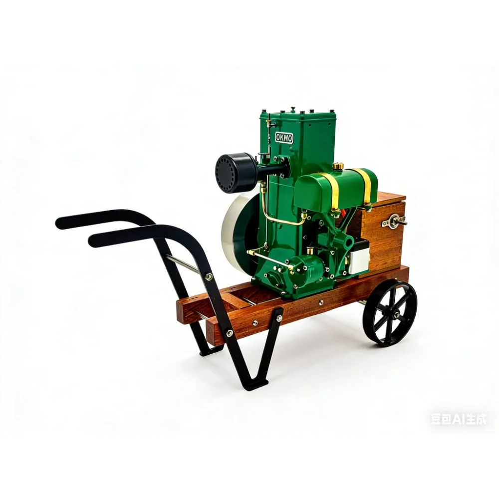 Stationary Micro Water Cooled Engine Model Simulated Four-stroke Internal Combustion Engine Model Drill Bit Start Up