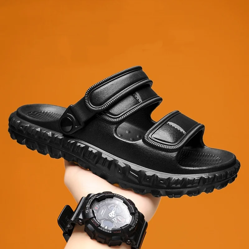 

Мужские новые летние нескользящие износостойкие уличные тапочки, повседневная пляжная обувь