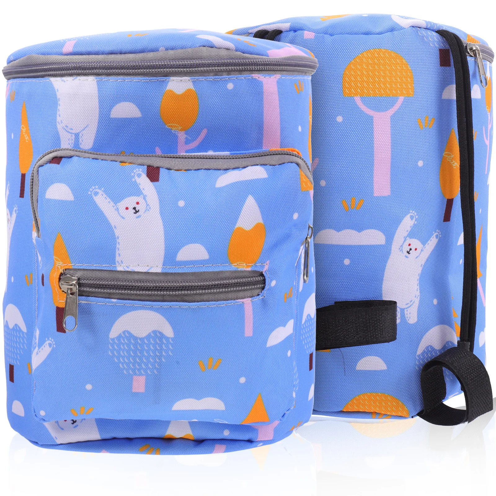 

Baby Bottles Bag Infant Diaper Organizer Portable Travel Nursery Pouch Fashion Print Pattern Smooth Zipper Strong Binding Rope