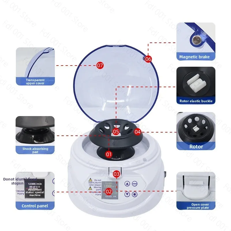 Mini Digital Centrifuge with LCD Display  3000 8000RPM for PCR Labs