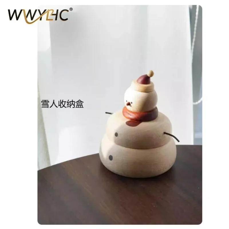 

Настольное украшение из массива дерева в виде милого снеговика, рождественский подарок для друзей и девушек