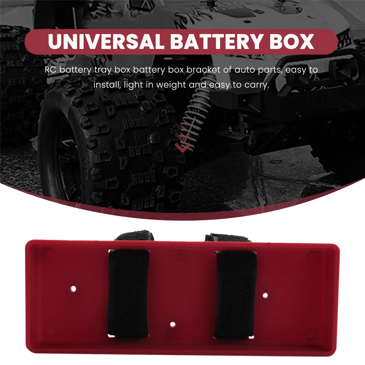 Casing Baki Baterai RC Braket Kotak Baterai untuk Axial SCX10 Traxxas TRX4 RC4WD D90 1/8 1/10 RC Suku Cadang Mobil, Merah-ABHQ